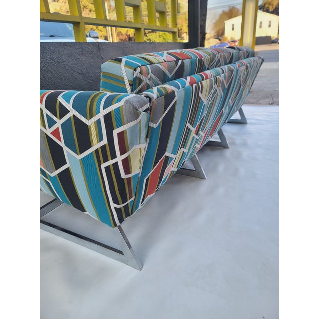 Milo Baughman Thayer Coggin Cantilever Chrome Sofa For Sale - Image 10 of 17