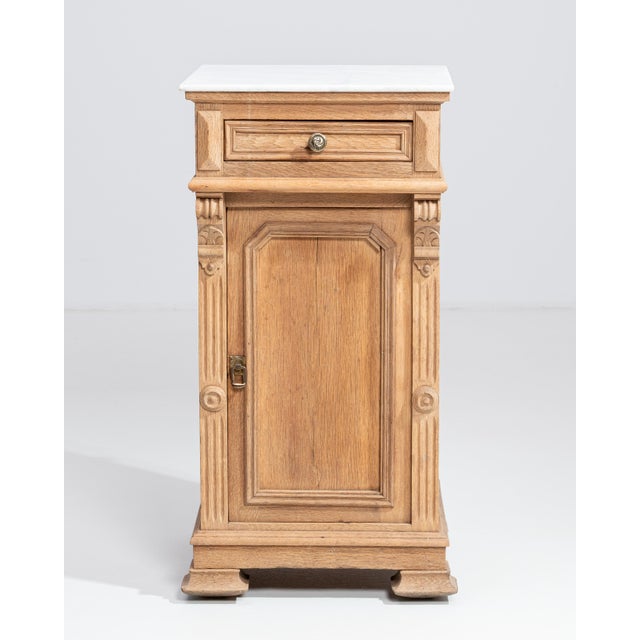 Early 20th Century French Oak Marble-Top Side Table For Sale - Image 13 of 15