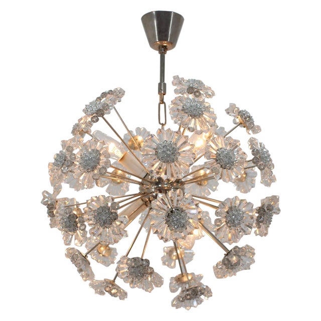 Dandelion Chandelier from Preciosa, 1970s For Sale - Image 13 of 13