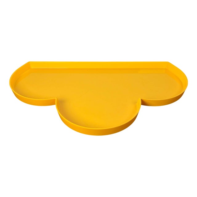 Postmodern Italian Yellow Plastic Tray from Guzzini For Sale