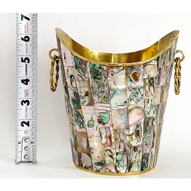 Emilia Castillo Ice Bucket Abalone Shell & Solid Brass For Sale - Image 4 of 10