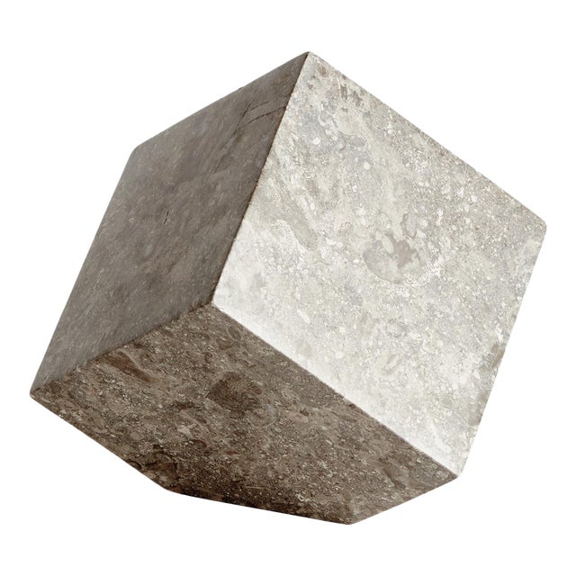 Abstract Marble Cube Sculpture For Sale