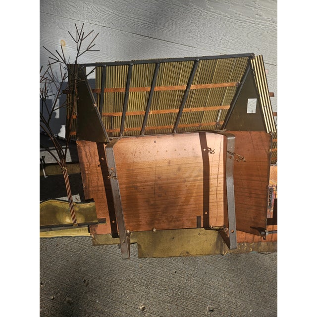 Curtis Jere 1970s Brutalist Metal Mill Farmhouse Water Wheel Wall Art Sculpture For Sale - Image 11 of 14