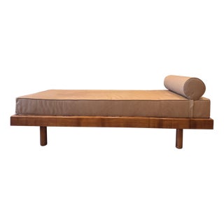 Daybed in Oak and Nappa Leather, 1970s For Sale