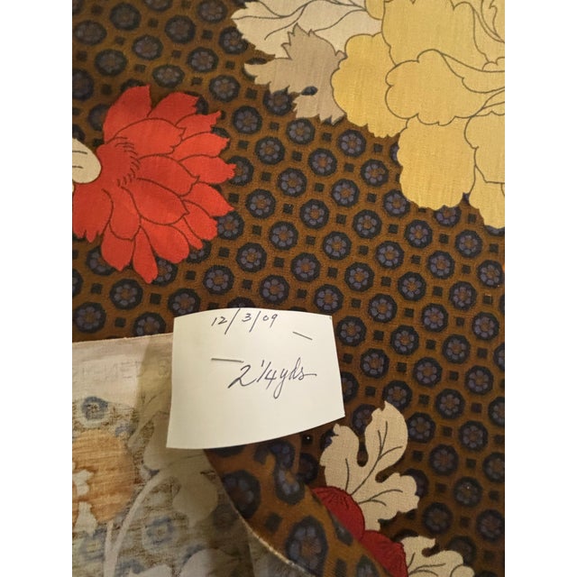 Brown 2 1/4 Yards of Screen Print Fabric Designed by Robert Lester For Sale - Image 8 of 9