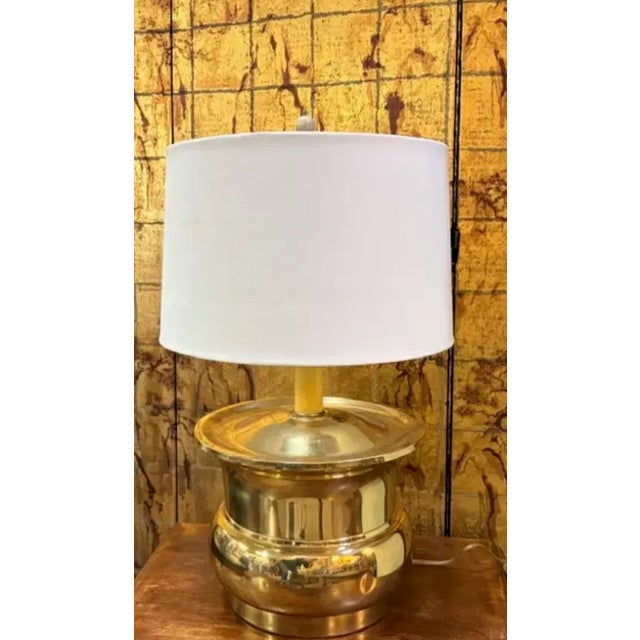 Mid-Century Modern Mid 20th Century Mid Century Modern Brass Urn Lamp, Signed For Sale - Image 3 of 7