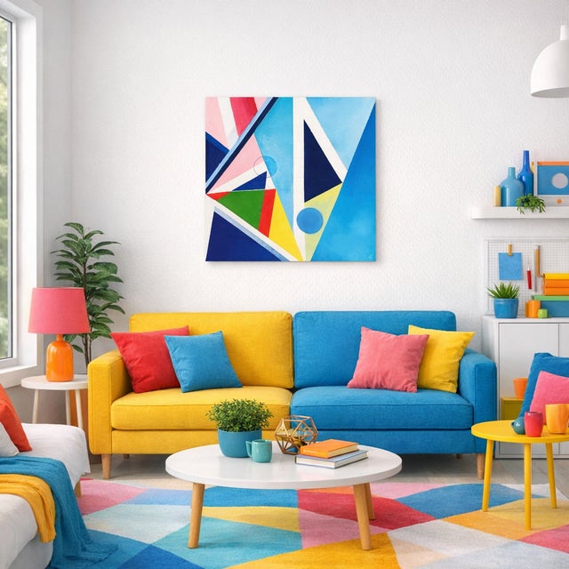 Modern Modern Acrylic on Canvas Painting by Shabs Beigh, Kites 5 For Sale - Image 3 of 3