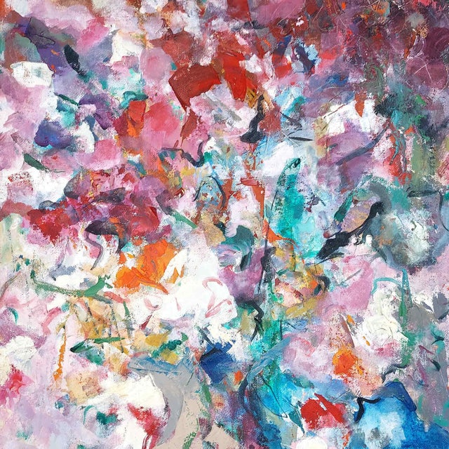 Mid-Century Modern Mid 20th Century Vintage Abstract Still Life Painting Artist Signed Goodman Floral Vase Mid-Century Modern, Framed For Sale - Image 3 of 10