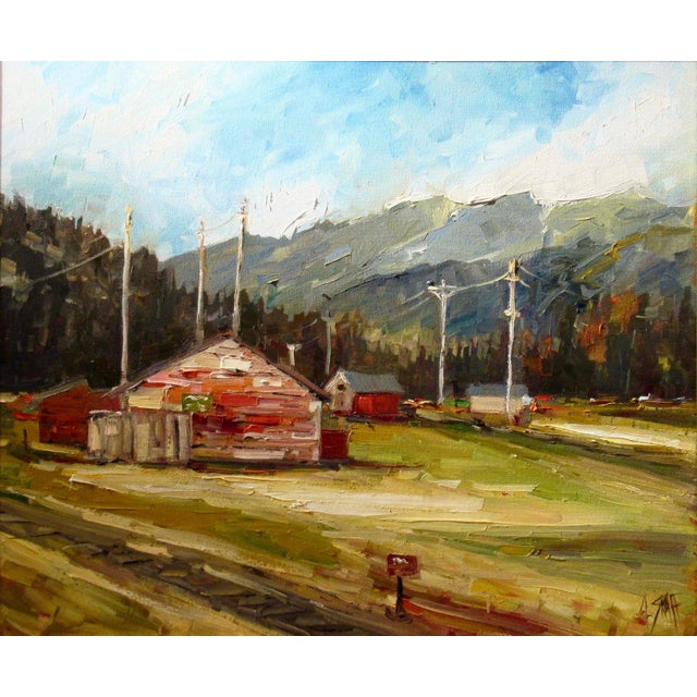 2010s Andrew (Andy) Skaff Truckee Rail Yard Ii 2015 Painting For Sale - Image 5 of 8