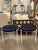 Pair Vintage Restored Faux Bamboo Metal Stools Benches Sunbrella Patio Outdoor For Sale In West Palm - Image 6 of 12