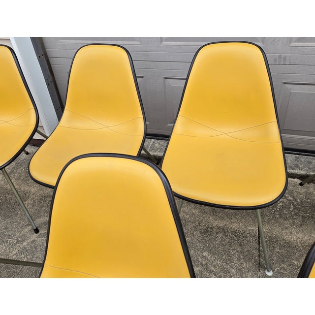 Yellow Black and Ochre Herman Miller Chairs- Set of 10 For Sale - Image 8 of 11