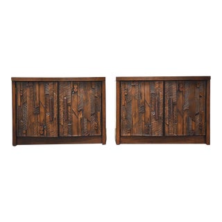 Lane Pueblo Brutalist Nightstands - a Pair For Sale