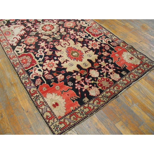 1930s 1930s Black Geometric Antique Caucasian Karabagh Rug 3'8" X 19'7" Handknotted Wool Carpet For Sale - Image 5 of 5