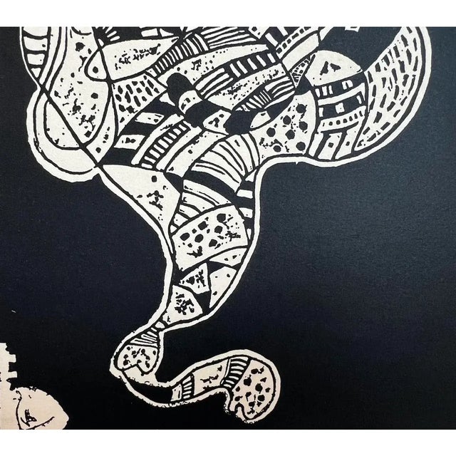 Vintage Mid-Century Abstract Woodblock Print (After Wassily Kandinsky) – C. 1970s For Sale In Reno/Lake Tahoe - Image 6 of 7