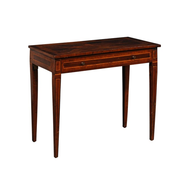 19th Century Italian Petite Console Table W/Drawer For Sale - Image 10 of 12