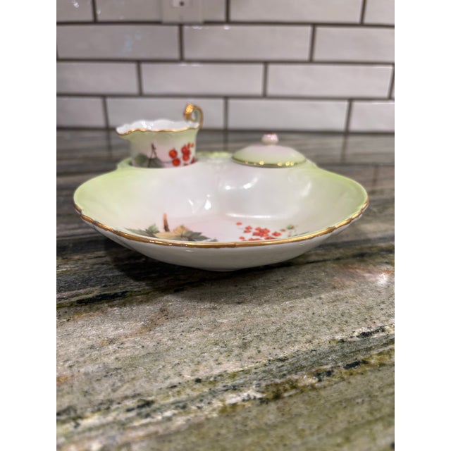 1980s Mid-Century Modern Rare Fruit Server With a Capped Sugar Bowl and Creamer - Andrea by Sadek 3 pcs For Sale - Image 10 of 11