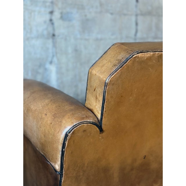 Mid 20th Century Bart Van Bekhoven Art Deco Leather Sofa For Sale - Image 5 of 10