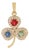 Clover-Inspired 14k Yellow Gold Multi-Sapphire & Diamond Pendant, 1.01ct For Sale