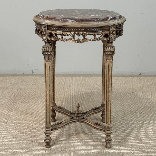 Antique French Louis XVI Stripped Marble Top Occasional Table For Sale In Dallas - Image 6 of 18