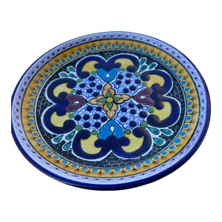 Hernandez Puebla Mexico Talavera, Signed Pottery Plate For Sale