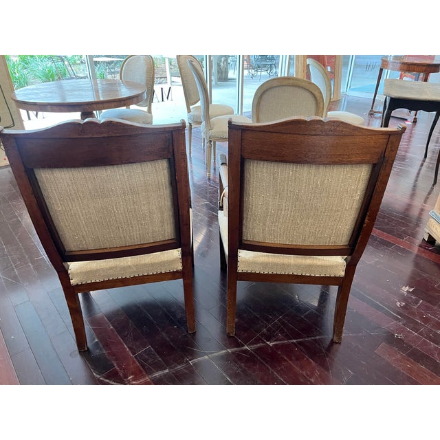 Wood Pair of 19th Century French Empire Dolphin Armchairs For Sale - Image 7 of 7