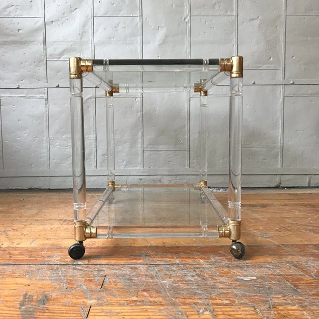 Mid-Century Modern French Mid-Century Modern Plexiglass Bar Cart For Sale - Image 3 of 6
