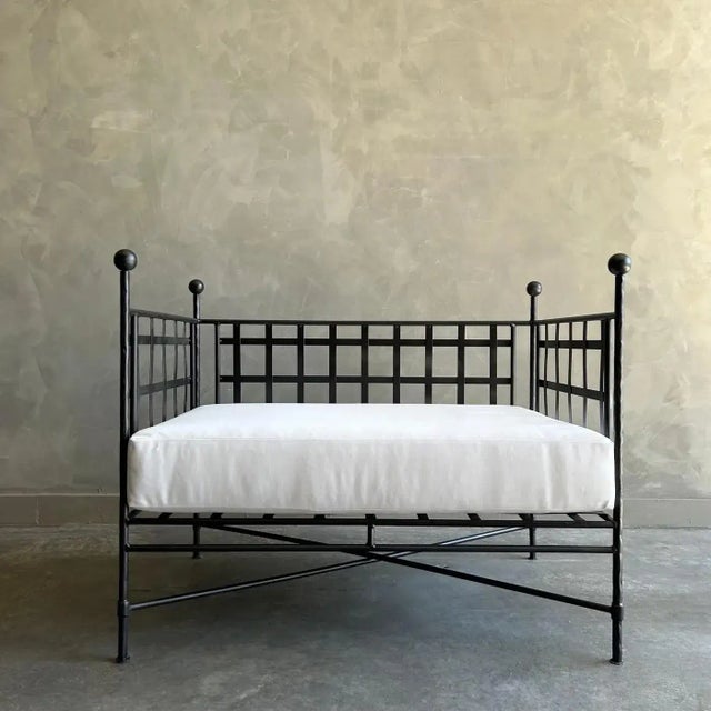 Not Yet Made - Made To Order Custom Made Black French Style Outdoor Garden Lounge Chair For Sale - Image 5 of 9