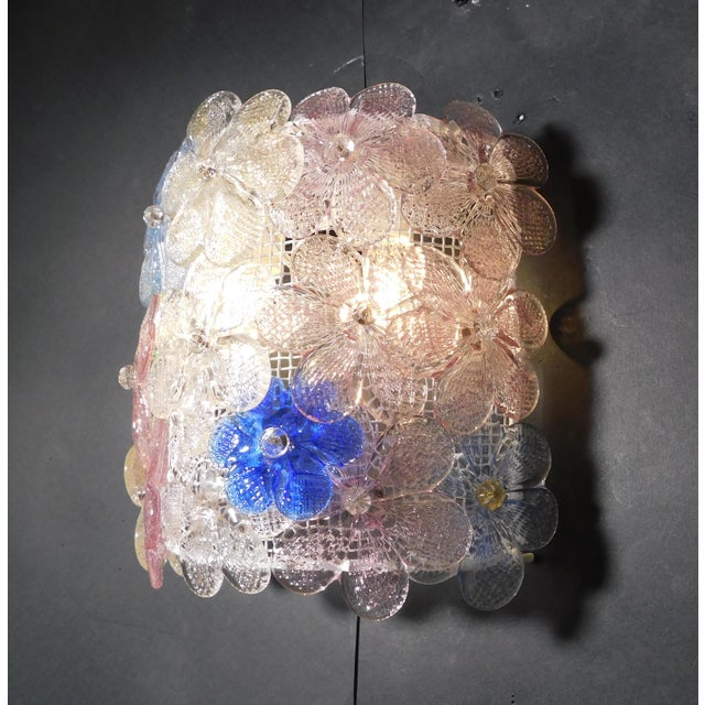 Glass 1960s Multicolor Millefiori Sconce Attributed to Barovier e Toso For Sale - Image 7 of 8