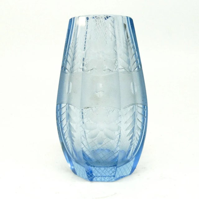 Blue Art Deco Vase, Tschechoslovakei, 1950s For Sale - Image 8 of 9