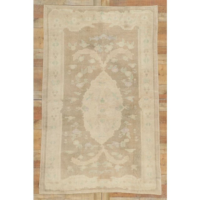 Vintage Turkish Oushak Rug - 05'00 X 08'00 For Sale - Image 9 of 10