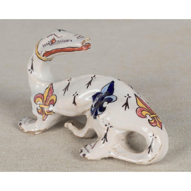 19th Century French Desvres Fourmaintraux Freres Faience Salamander For Sale - Image 4 of 10