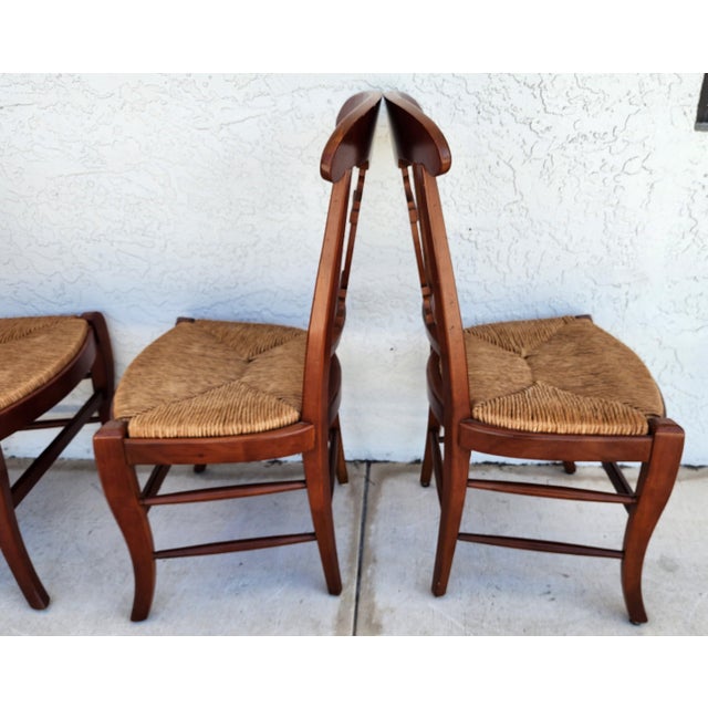 1970s French Country Dining Chairs by Hickory Chair Co Set of 4 For Sale - Image 5 of 17