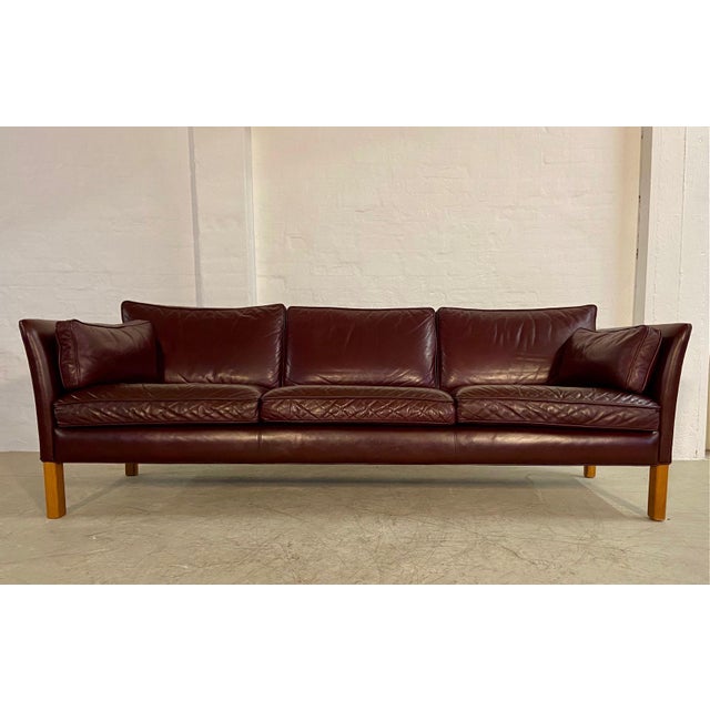 Modern Mid-Century Modern Swedish Burgundy Leather Sofa from Arne Norell, 1960s For Sale - Image 3 of 18