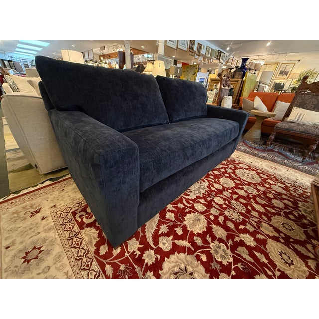 Contemporary Crate & Barrel Axis Sofa, Midnight Chenille For Sale - Image 3 of 11