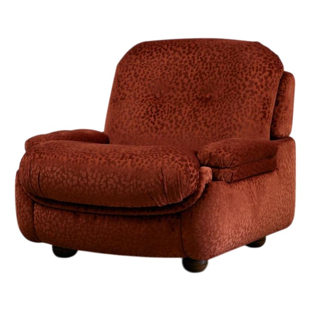 Lounge Chair in Velvet For Sale