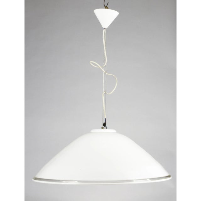 Ceiling Lamp in White Milk Glass, 1990s For Sale - Image 9 of 9