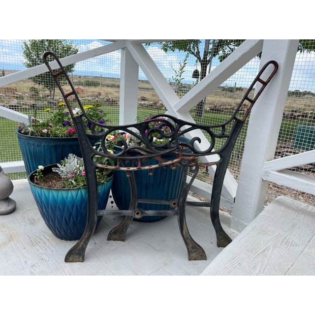 Small Antique Cast Iron Bench Ends (Significant wear, See Note) A fabulous piece of history for any vintage collector! -...