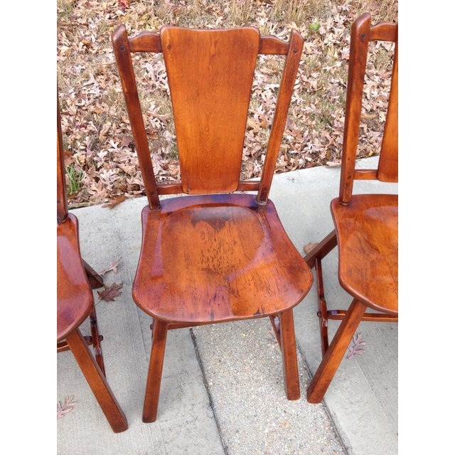 Antique Heywood Wakefield Priscilla Flat Bone Back Chairs Set of 5