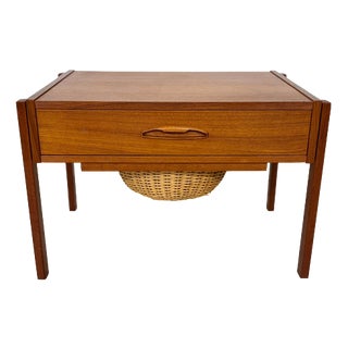 Mid-Century Teak Sewing Table, 1960s For Sale