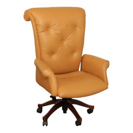 Example of Brown Leather Accent Chairs