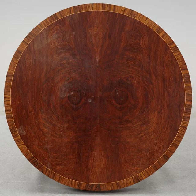 Mid 20th Century Swedish Grace Veneered Round Dining Table, 1920s to 1930s For Sale - Image 5 of 5