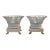 Late 20th Century Pair of Reticulated Porcelain Baskets With Gilt Detail and Lion Paw Feet For Sale