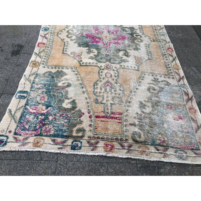 Turkish 1960s Vintage Turkish Rug - 3′11″ × 7′2″ For Sale - Image 3 of 11