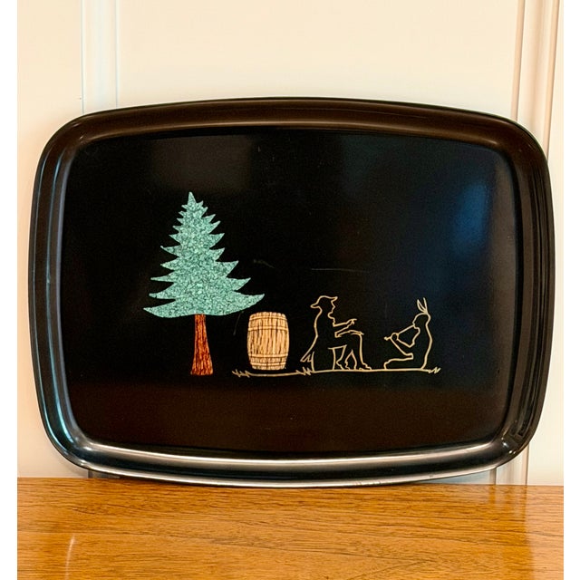Black Rare Dartmouth College Mid-Century Custom Couroc Tray For Sale - Image 8 of 13