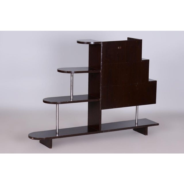 Art Deco Étagère in Oak & Chromed Steel, 1930s For Sale - Image 3 of 9