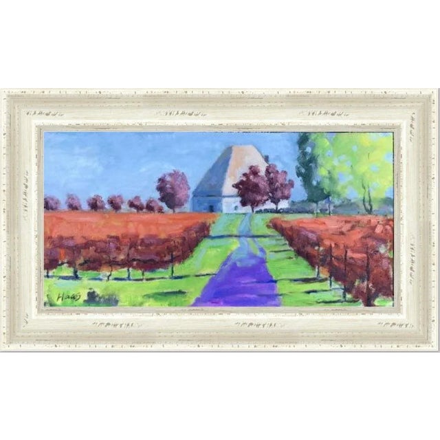 Coastal Vineyards Landscape Oil Painting Fall Colors For Sale - Image 9 of 10