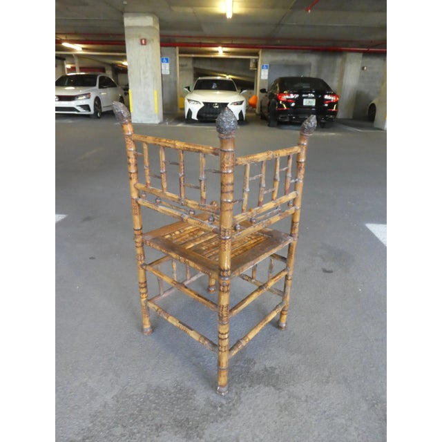 Victorian Bamboo Corner Chair For Sale In Miami - Image 6 of 11