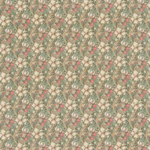 Morris & Co Golden Lily Minor Fabric in Terracotta/Green/Sage