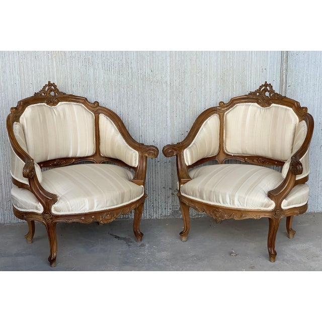 About Pair of Italian Rococó Fauteuils or Slipper Chairs Details IN THE STYLE OF Louis XV PLACE OF ORIGIN France DATE OF...