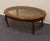 ETHAN ALLEN Chateau Normandy Collection 48" Oval Cocktail Table w. Beveled Amber Glass Top 17-8010 17" High 48" Wide 32"...